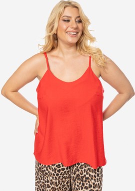 - Τοπ λινζερί με ρυθμιζόμενες τιράντες σε κόκκινο χρώμα