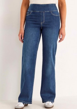 - Τζιν παντελόνι με μπάσκα σε denim blue χρώμα