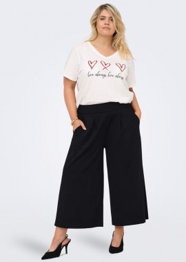 - Ζιπ κιλότ με πιέτες σε μαύρο χρώμα plus size