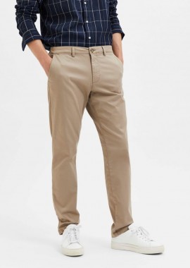 Selected - Selected 175 Slim Fit New Miles Flex Ανδρικό Chinos Παντελόνι 16087663 Μπέζ