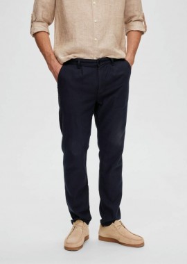 Selected - Selected Blue Ανδρικό Slim Fit Παντελόνι 16088234 Σκούρο Μπλέ