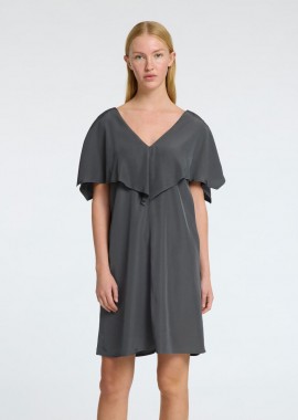 Selected - Selected Sandra Γυναικείο Mini Viscose Φόρεμα 16098438 Σκούρο Γκρί