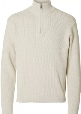 Selected - Selected Tom Ανδρικό Structure Half Zip Πλεκτό 16099208 Εκρου