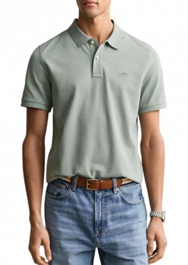 Gant - Gant Ανδρική Κοντομάνικη Μπλούζα Polo 3G2210-1-G0010 Σκούρο Γκρί