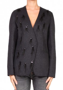 Vicolo - Vicolo Γυναικείο Πλεκτό Jacket TF0034 Ανθρακί
