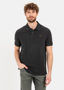Camel Active - Camel Active Ανδρική Κοντομάνικη Polo Μπλούζα 409965-3P00-88 Μαύρο
