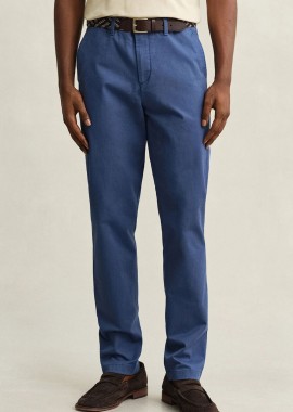 Gant - Gant Ανδρικό Slim Fit Classic Chino Παντελόνι 1501000 Μπλέ