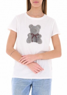 Vicolo - Vicolo Γυναικείο Κοντομάνικο T-Shirt RAB0115 Λευκό