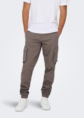 Only and Sons - Only and Sons Cam Stage Ανδρικό Cargo Παντελόνι 22016687 Γκρι Μπεζ