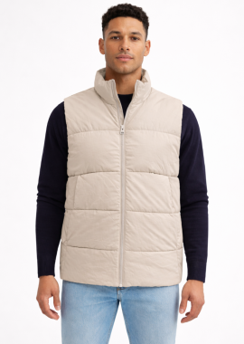 Only and Sons - Only and Sons Global Ανδρικό Puffer Αμάνικο Μπουφάν 22033285 Γκρι Μπεζ