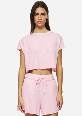 Dirty Laundry - Dirty Laundry Γυναικείο Relaxed Raw Cut T-Shirt DLWT000148 Ρόζ