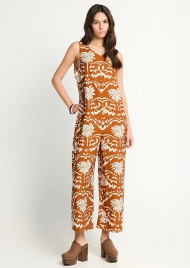 Funky Buddha - Funky Buddha Γυναικεία Boho Ολόσωμη Φόρμα FBL013-103-12 Πορτοκαλί