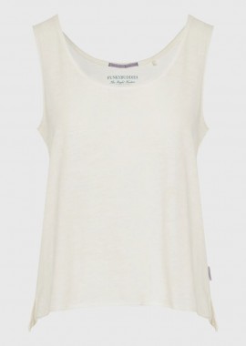 Funky Buddha - Funky Buddha Γυναικείο βαμβακερό tank top FBL013-108-04 Σπασμένο Λευκό