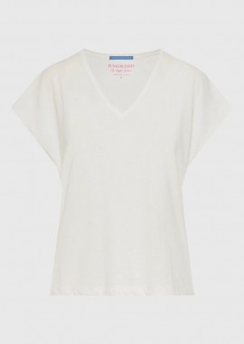 Funky Buddha - Funky Buddha Γυναικείο t-shirt με V λαιμόκοψη FBL013-111-04 Σπασμένο Λευκό