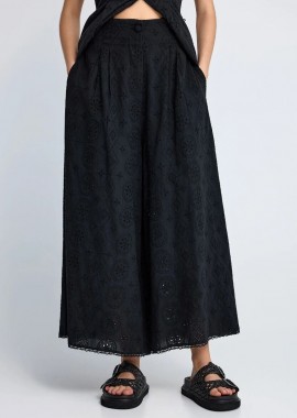 Funky Buddha - Funky Buddha Γυναικεία Relaxed Fit Παντελόνα από Βαμβάκι FBL013-121-02 Μαύρο
