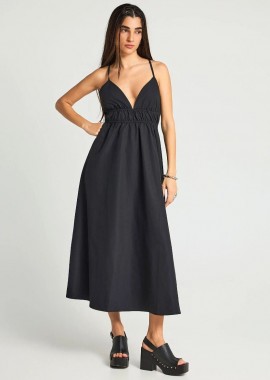 Funky Buddha - Funky Buddha Γυναικείο μάξι φόρεμα FBL013-129-13 Μαύρο