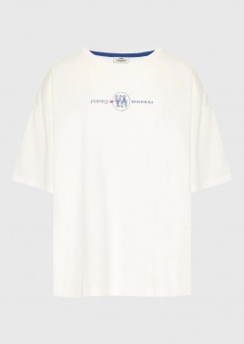 Funky Buddha - Funky Buddha Γυναικείο T-shirt με Τύπωμα στην Πλάτη FBL013-139-04 Λευκό