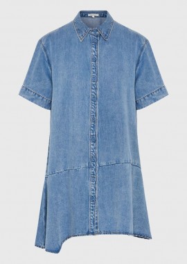 Funky Buddha - Funky Buddha Γυναικείο Relaxed Denim Φόρεμα FBL013-160-13 Μπλέ