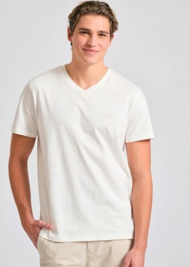 Funky Buddha - Funky Buddha Ανδρικό Κοντομάνικο T-Shirt FBM011-002-04 Σπασμένο Λευκό