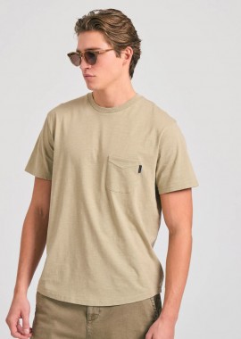 Funky Buddha - Funky Buddha Ανδρικό T-shirt με τσέπη στο στήθος FBM011-006-04 Μπέζ