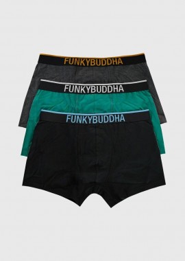 Funky Buddha - Funky Buddha Ανδρικά 3-Pack Εσώρουχα FBM011-085-10 Μαύρο