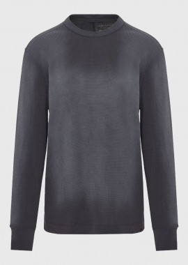 Funky Buddha - Funky Buddha Relaxed fit μονόχρωμη μακρυμάνικη μπλούζα FBM012-007-07 Ανθρακί