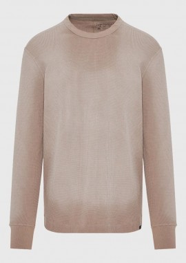 Funky Buddha - Funky Buddha Relaxed fit μονόχρωμη μακρυμάνικη μπλούζα FBM012-007-07 Μπέζ