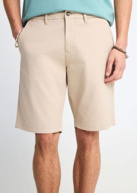 Funky Buddha - Funky Buddha Ανδρική βερμούδα chino - The essentials FBM013-001-03 Γκρι Μπεζ