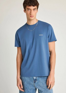 Funky Buddha - Funky Buddha Ανδρικό μονόχρωμο T-shirt - The basics collection FBM013-001-04 Indigo