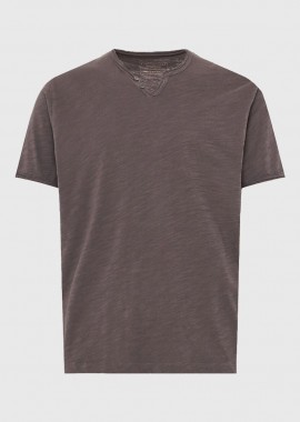 Funky Buddha - Funky Buddha Ανδρικό βαμβακερό t-shirt με v-neck FBM013-004-04 Καφέ
