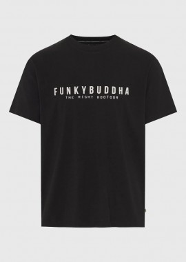 Funky Buddha - Funky Buddha Ανδρικό t-shirt με τύπωμα από βαμβάκι FBM013-011-04 Μαύρο