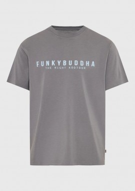 Funky Buddha - Funky Buddha Ανδρικό t-shirt με τύπωμα από βαμβάκι FBM013-011-04 Σκούρο Γκρί