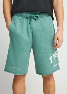 Funky Buddha - Funky Buddha Ανδρική Αθλητική βερμούδα με logo FBM013-051-03 Πράσινο
