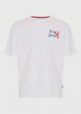 Funky Buddha - Funky Buddha Ανδρικό Relaxed T-shirt με Τύπωμα FBM013-066-04 Λευκό