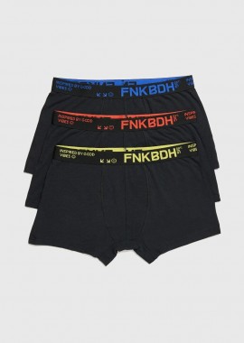 Funky Buddha - Funky Buddha Εσώρουχα boxer (3-pack) FBM013-085-10 Μαύρο