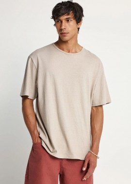 Funky Buddha - Funky Buddha Ανδρικό Relaxed T-shirt - The Essentials FBM013-310-04 Μπέζ