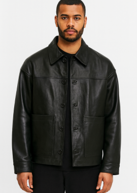 Selected - Selected Marc Ανδρικό Leather Jacket 16100985 Μαύρο