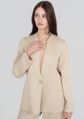 Philosophy - Philosophy Twill Linen Blazer JK88165 Μπέζ