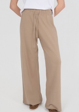 Philosophy - Philosophy Light Futter Wide Leg Pants TR44580 Μπέζ