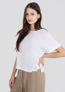 Philosophy - Philosophy Organic Jersey Cropped T-Shirt BL11976 Λευκό