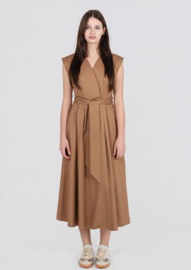 Philosophy - Philosophy Poplin Wrap Dress DR22848 Κάμελ