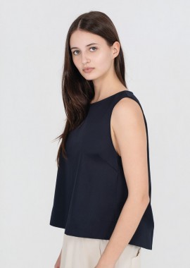 Philosophy - Philosophy Poplin Cropped Top BL11923 Σκούρο Μπλέ