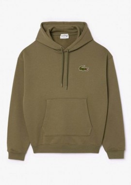 Lacoste - Lacoste Ανδρικό Φούτερ με κουκούλα Loose Fit SH2754 Χακί
