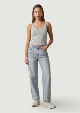 Only - Only Γυναικεία Μπλούζα Αμάνικη 15322379 Ασημί