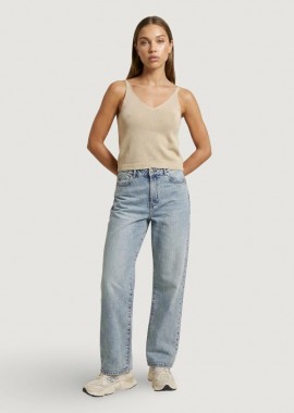 Only - Only Γυναικεία Μπλούζα Αμάνικη 15322379 Χρυσό