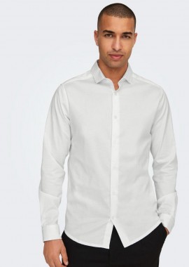Only and Sons - Only and Sons Jordan Aνδρικό Slim Fit Πουκάμισο 22029760 Λευκό