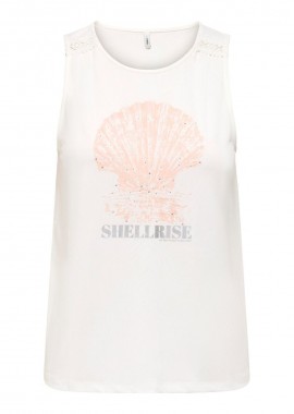 Only - Only Free Life Αμάνικο Top 15349976 Λευκό