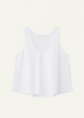 Philosophy - Philosophy Organic Jersey Cropped Top V Neck BL12046 Λευκό
