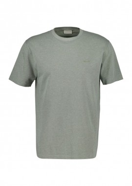 Gant - Gant Ανδρικό 2 Tone Pique Κοντομάνικο T-Shirt 2003414 Πράσινο