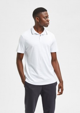 Selected - Selected Coolmax® Ανδρική Polo Μπλούζα 16082844 Λευκό